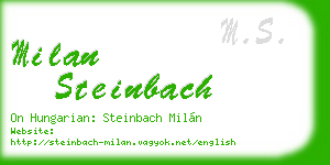 milan steinbach business card